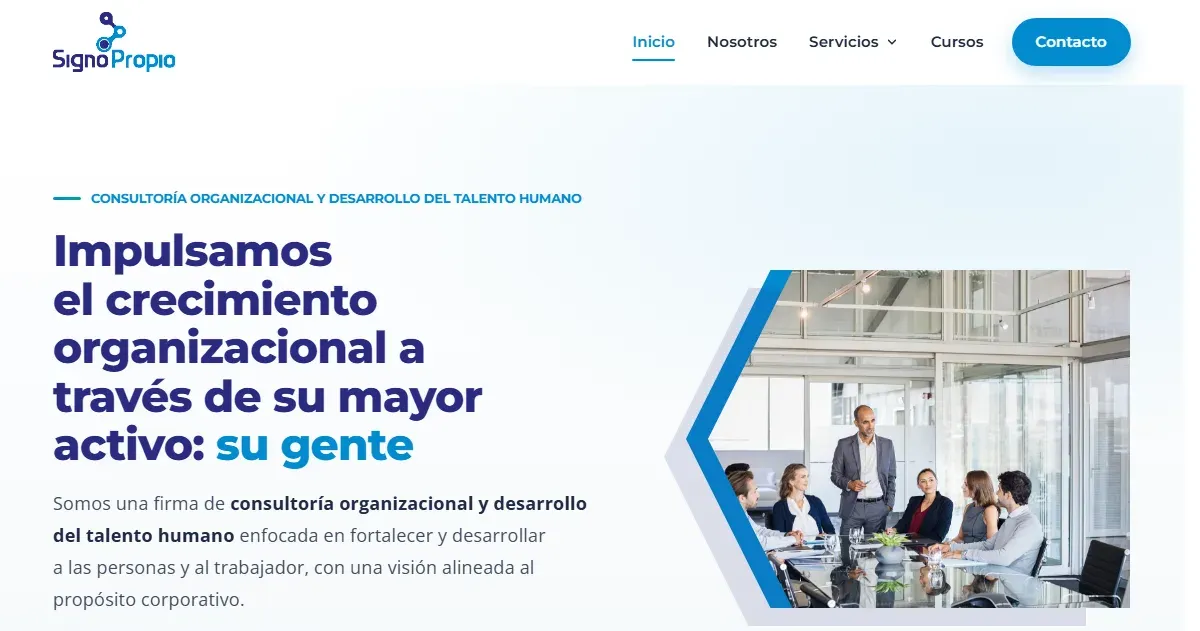Portada del sitio signopropio.com.mx, desarrollado por Appquantika